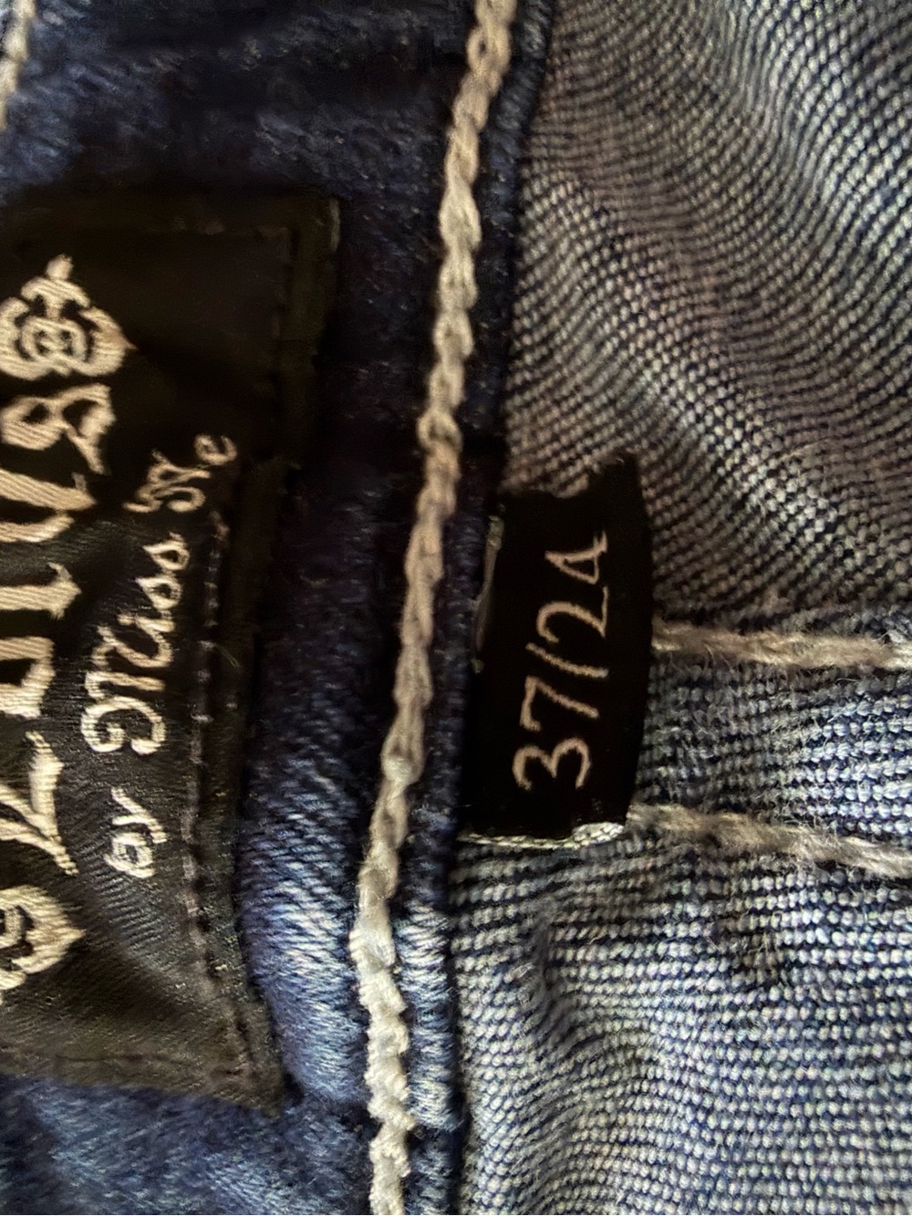 Lotus By Miss Me Dark Blue Bootcut Jeans with Embroidered Winged Skull Pockets - Picture 3 of 4